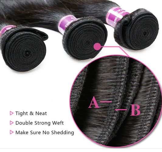 TMC RAW 1Bundle 100% Human Hair Extension Natural Black